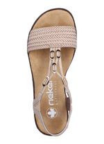 Rieker sandaal met vlechtwerk en metalen decoratie BEIGE